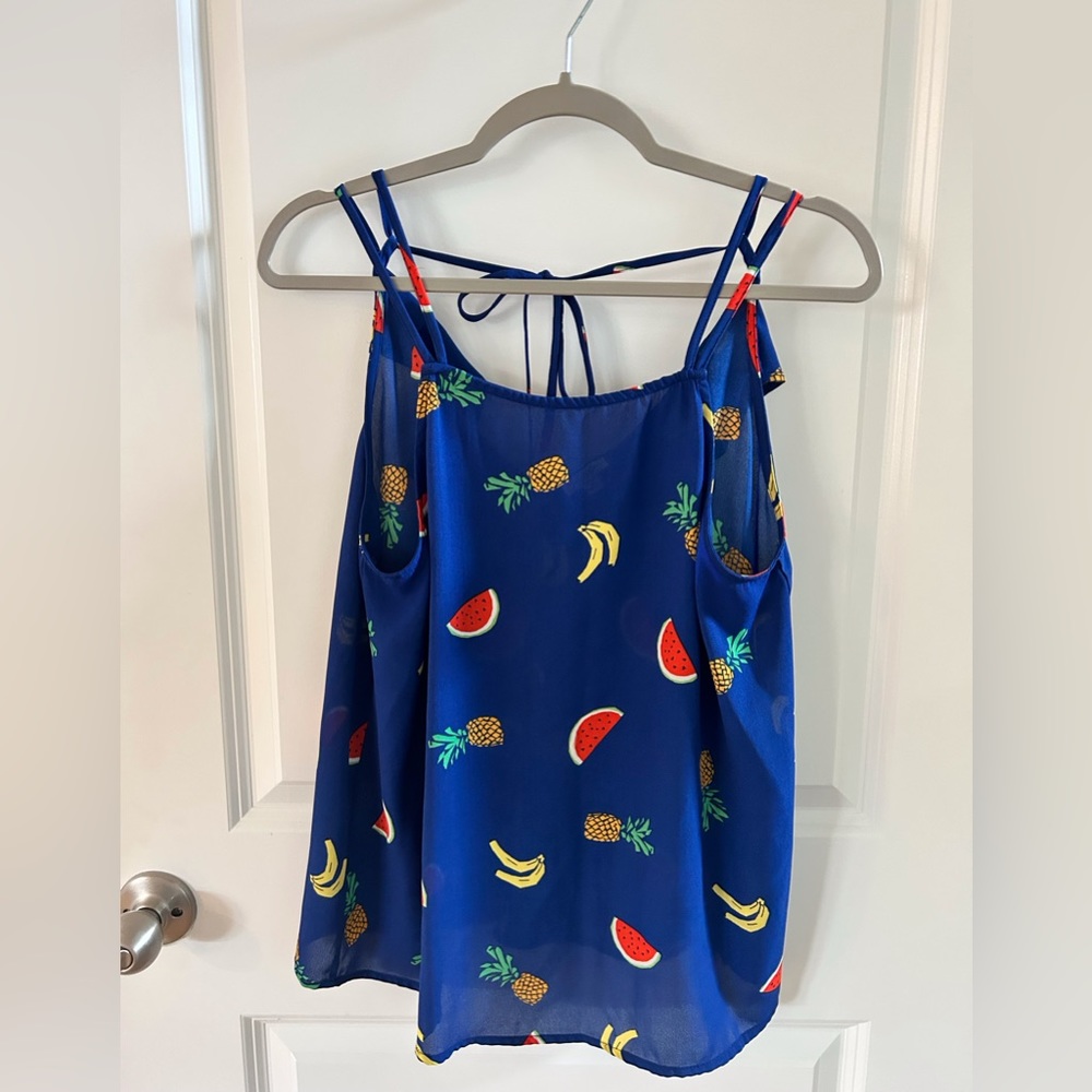 Lily White Fruit Sleeveless Blouse
